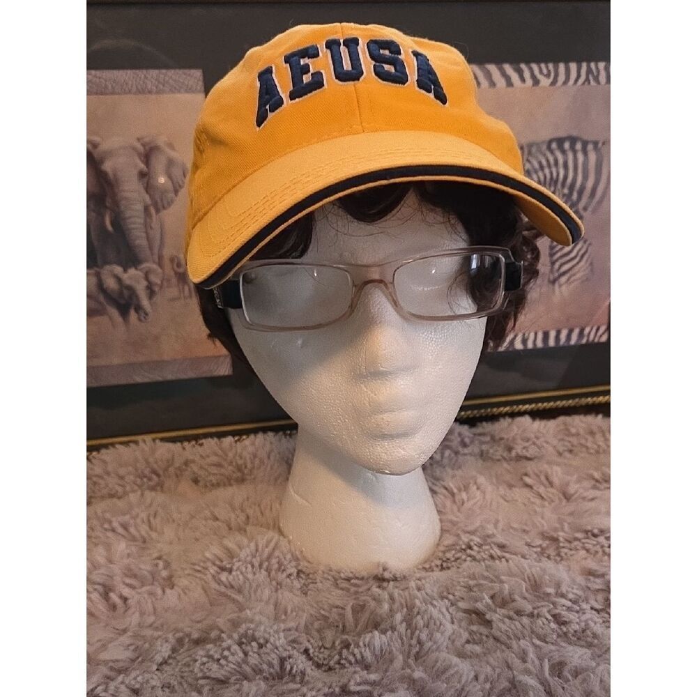 American Eagle Outfitters Yellow Baseball Cap with Navy Label
